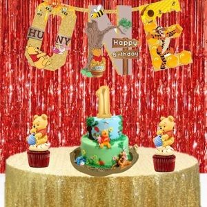 First Year Winnie The Pooh Banner, Effect 3D For Birthday Party Sweet As Honey!